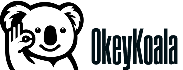 Logo principal de OkeyKoala con icono de koala y logo de la empresa