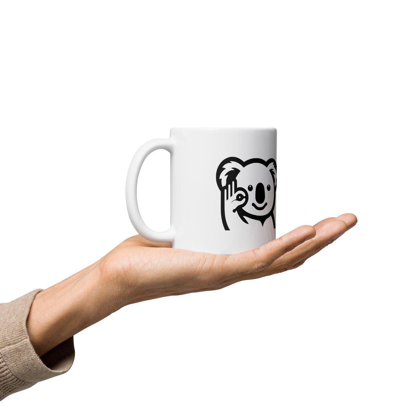 Taza blanca brillante OkeyKoala