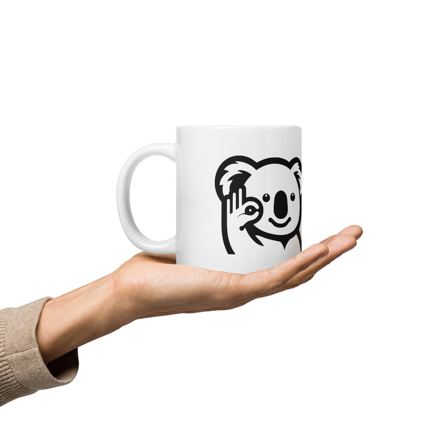 Taza blanca brillante OkeyKoala